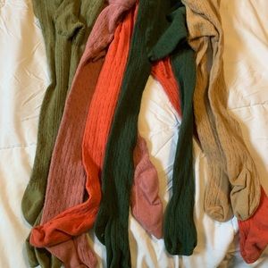 5 pairs of cable knit tights size 3-4 years
